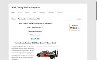 Abel Towing of Mankato website