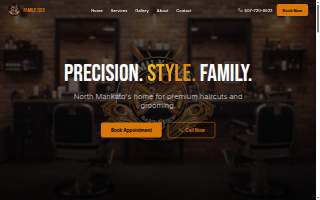 Family Ties Barbershop website