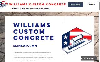 Williams Custom Concrete of Mankato website
