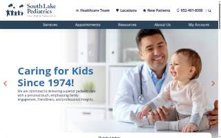 South Lake Pediatrics of Maple Grove website
