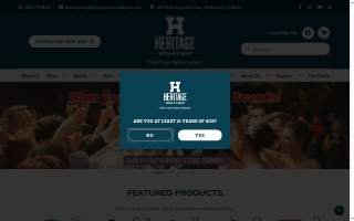 Heritage Liquor website