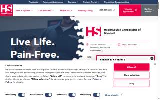 HealthSource Chiropractic of Marshall website