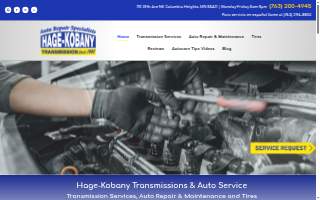 Hage-Kobany Transmissions & Auto Service of Minneapolis website