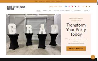 Three Sisters Event Rentals LLC website
