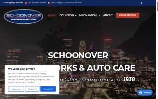 Schoonover Bodyworks & Autocare of Mounds View website