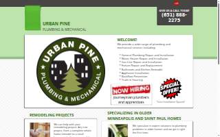 Urban Pine Plumbing & Mechanical website