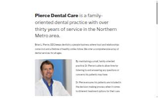 Pierce Dental Care website