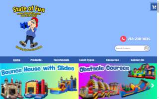 State of Fun Inflatable & Party Rental website