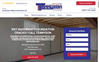 Tennyson Construction Wet Basement Specialist website
