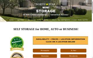 North Star Mini Storage of Oakdale website