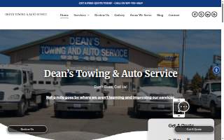 Dean's Towing website