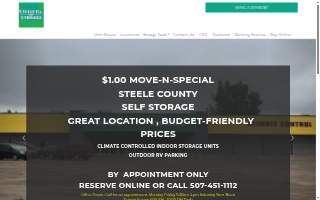 Steele County Self Storage website