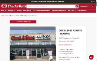 Chuck & Don's Pet Food & Supplies of Plymouth website