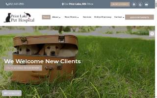 Prior Lake Pet Hospital website
