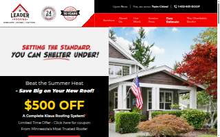 Leader Roofing website