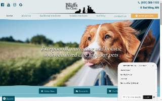 The Bluffs Pet Clinic website