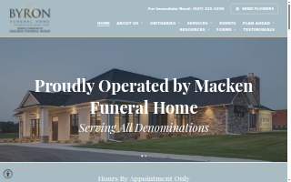 Byron Funeral Home and Cremation Services website