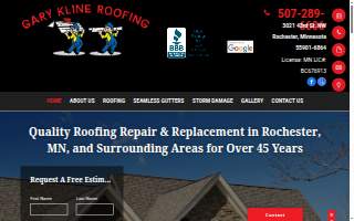 Gary Kline Roofing Inc website