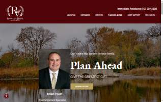 Ranfranz & Vine Funeral Homes website