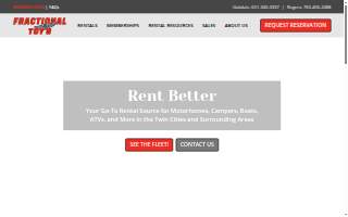 Fractional Toys RV Rentals website