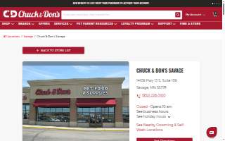 Chuck & Don's Pet Food & Supplies of Savage website