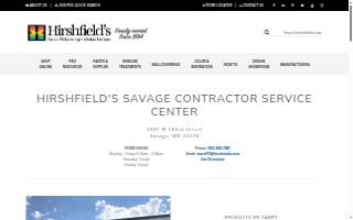 Hirshfield's Savage Contractor Service Center website