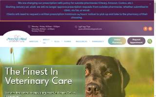 Peace of Mind Veterinary Care website