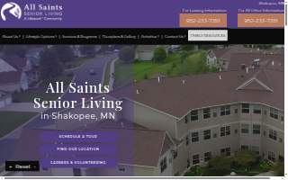 All Saints Senior Living website