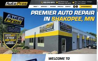 Auto Pros of Shakopee website