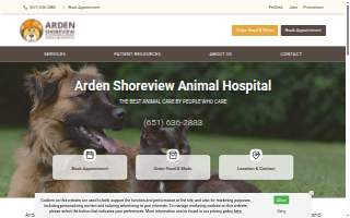 Arden Shoreview Animal Hospital website