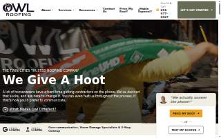 Owl Roofing website