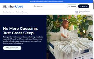 Slumber Cove Mattress Showroom of Shoreview website