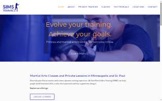 Sims Martial Arts Training website