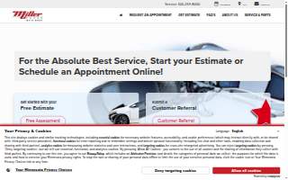 Miller Auto Body website