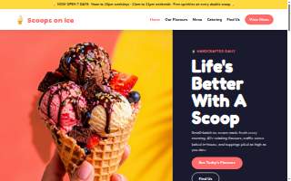 Scoops n Ice website
