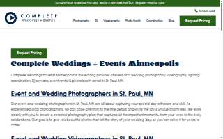 Complete Weddings + Events of St. Paul website