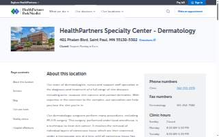 HealthPartners Dermatology St. Paul website