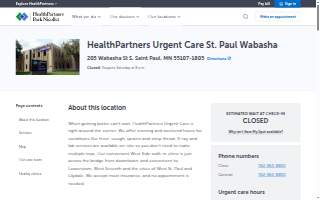 HealthPartners Urgent Care St. Paul Wabasha website