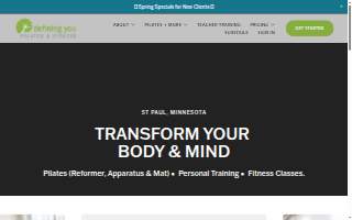 Defining You Pilates and Fitness of Stillwater website