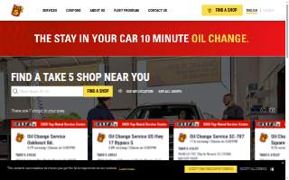 Take 5 Oil Change of Fuquay-Varina website
