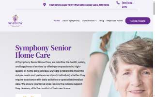 Symphony Senior Home Care website