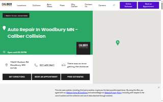Caliber Collision of Woodbury website