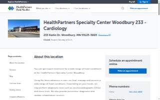HealthPartners Cardiology Woodbury website