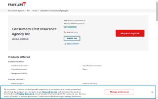 Consumers First Insurance Agency website