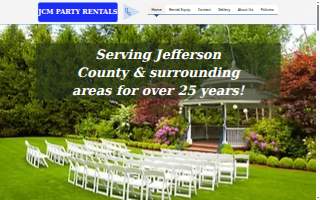 Jcm Party Rentals Inc. website