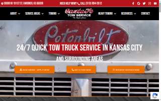 Santa Fe Tow Service - Cars, Heavy Duty & Semi Truck Towing of Overland Park website