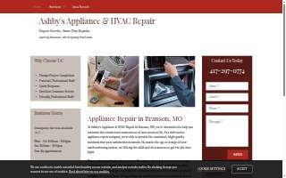 Ashby's Appliance & HVAC Repair website