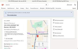 Walgreens Pharmacy of Branson website