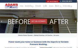 Adams Power Shower of Chesterfield website