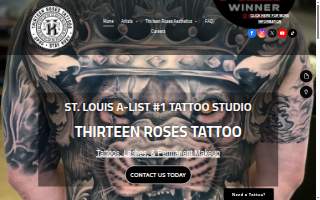 Thirteen Roses Tattoo & Aesthetics of Chesterfield website